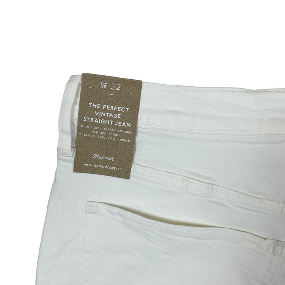 Madewell The Perfect Vintage Straight Jean Tile White Size 32 - Picture 6 of 7
